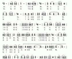 我的赣江简谱(歌词)-秋叶起舞记谱