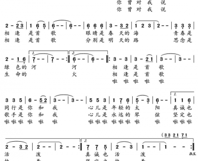 相逢是首歌简谱(歌词)-余静演唱-水鑫曲谱