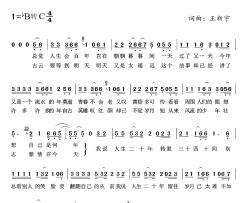 人生二十年简谱-五谷子演唱