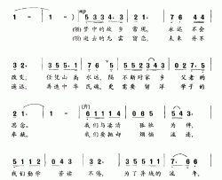 留学生之歌简谱-杨立生词 亘玉曲