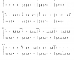 花的微笑钢琴简谱-数字双手-石进