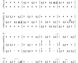 采薇钢琴简谱-数字双手-HITA