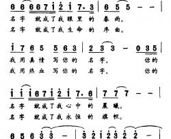 我用真情写你的名字简谱-杨湘粤词/姜波曲