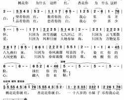 桃花为什么这样红简谱(歌词)-阎维文演唱-秋叶起舞记谱上传