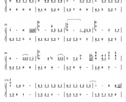 虹之间钢琴简谱-数字双手-金贵晟