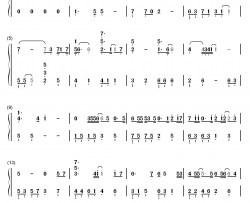 彩虹天堂钢琴简谱-数字双手-刘耕宏