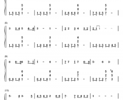 夕阳红钢琴简谱-数字双手-佟铁鑫