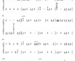 随风而逝钢琴简谱-数字双手-朴正焕