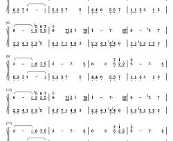 Feeling钢琴简谱-数字双手-July