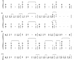 ただいま。钢琴简谱-数字双手-竹达彩奈