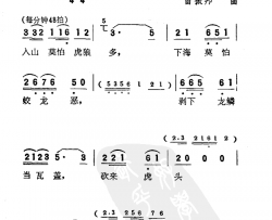 砍来虎头垫柱脚简谱-电影《刘三姐》选曲