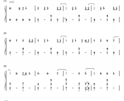 結露钢琴简谱-数字双手-片平里菜