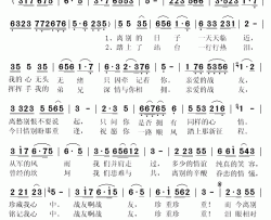 战友啊珍重简谱(歌词)-韩晓辉演唱-秋叶起舞记谱