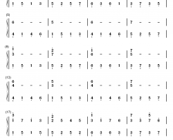 D大调卡农钢琴简谱-数字双手-帕赫贝尔