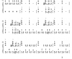 Lost my music钢琴简谱-数字双手-平野绫