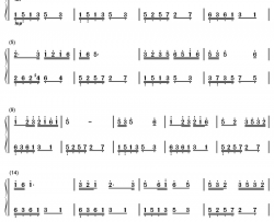 茉莉花五线谱钢琴简谱-数字双手-何仿