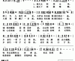 一辈子记得你简谱(歌词)-周强演唱-秋叶起舞记谱上传