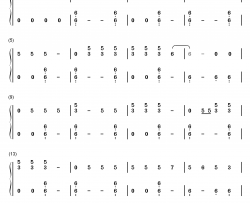 Machine钢琴简谱-数字双手-Exo