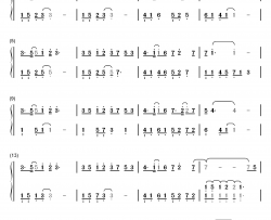 墨绿的夜钢琴简谱-数字双手-田馥甄