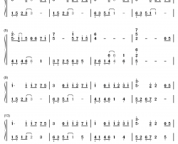 舍得钢琴简谱-数字双手-王呈章