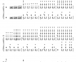 忍者棒棒钢琴简谱-数字双手-竹村桐子