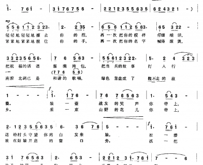 送战友简谱 尤国通演唱