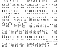 下 辈 子 不 一 定 遇 见简谱(歌词)-梅朵演唱-谱友天恩上传