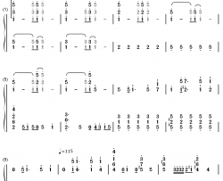 真っ白钢琴简谱-数字双手-诸星堇