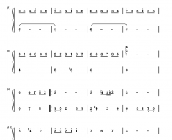 满月钢琴简谱-数字双手-陈思思