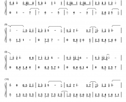 仰望星空钢琴简谱-数字双手-张杰