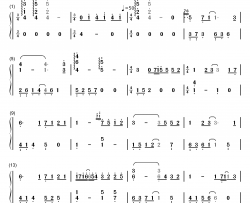 他钢琴简谱-数字双手-周艺博