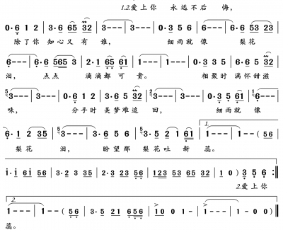 梨花泪简谱(歌词)-林玉英演唱-岭南印象曲谱