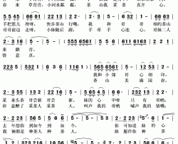 茶山情简谱(歌词)-万莉演唱-秋叶起舞记谱上传