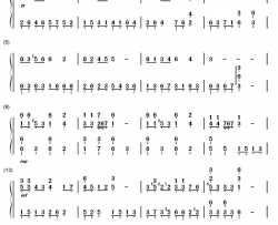 红梅花儿开钢琴简谱-数字双手-杜那耶夫斯基