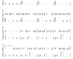 学猫叫钢琴简谱-数字双手-小潘潘 小峰峰