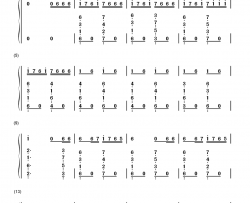 双月之夜钢琴简谱-数字双手-EXO