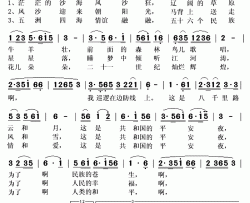 八千里路边关情 简谱(歌词)-朝鲁演唱-秋叶起舞记谱上传