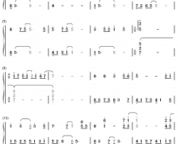 偏离钢琴简谱-数字双手-Elex