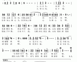 亲亲的山沟沟简谱(歌词)-雍鉴君演唱-谱友秋叶起舞上传