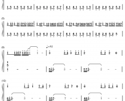 卡农与流行曲串烧钢琴简谱-数字双手