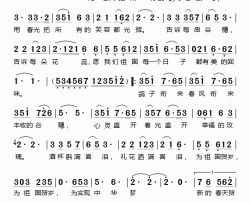 为祖国贺岁简谱-李晖/王庆爽演唱