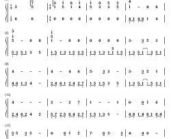 天台钢琴简谱-数字双手-未知