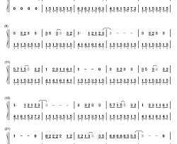 外面钢琴简谱-数字双手-周迅