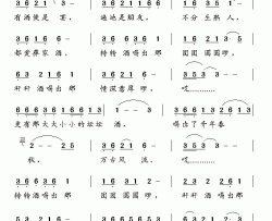 都爱彝家酒简谱-胡燕/陈艺平演唱