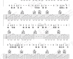 梨涡浅笑吉他谱-许冠杰-C调六线谱-何璟昕弹唱视频