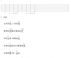 七月的风八月的雨吉他谱