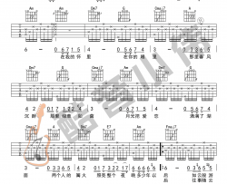 贝加尔湖畔吉他谱-C调弹唱教学视频-李健-六线谱