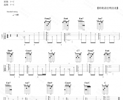 蒲公英的约定指弹谱 周杰伦 C调指法 吉他演示视频